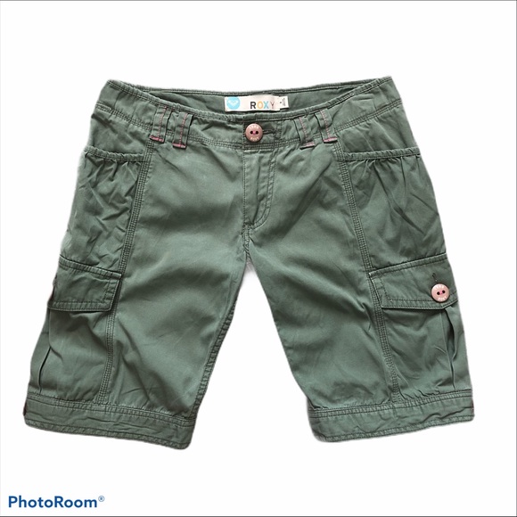 Roxy Olive Green Front Zip Inseam Cargo 